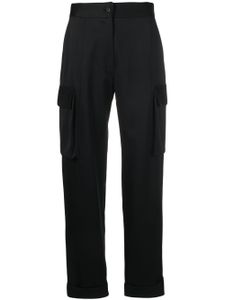 Kiton pantalon en satin à poches cargo - Noir