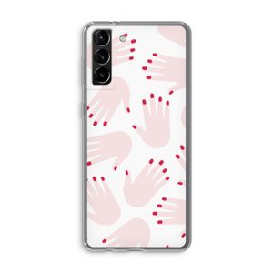 Hands pink: Samsung Galaxy S21 Plus Transparant Hoesje