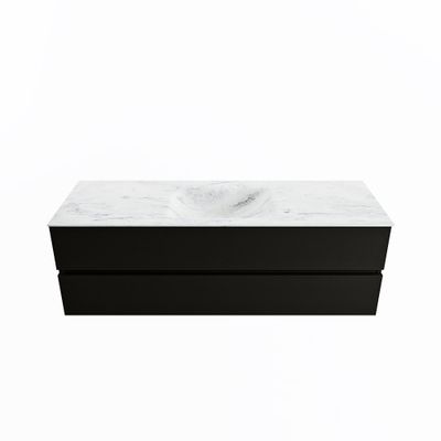 MONDIAZ VICA-DLUX 150cm badmeubel onderkast Urban 2 lades. Inbouw wastafel CLOUD midden 1 kraangat, kleur Opalo.