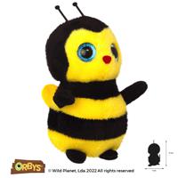 Bijen knuffel - geel zwart - pluche - 17 x 5 cm   -