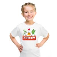 T-shirt wit voor kinderen met Chicky de kip - thumbnail