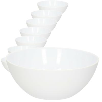 PlasticForte Dessert en serveer schaaltjes / kommetjes - 20x stuks - 950 ml - wit - kunststof - 17 x