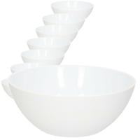 PlasticForte Dessert en serveer schaaltjes / kommetjes - 20x stuks - 950 ml - wit - kunststof - 17 x