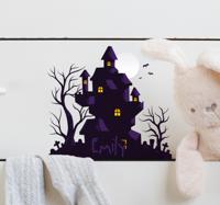 Muurstickers tienerkamer Halloween huis naam