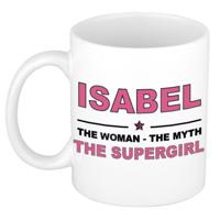 Isabel cadeau mok - Woman Myth Supergirl - naam koffiemok - 300 ml - collega - moederdag
