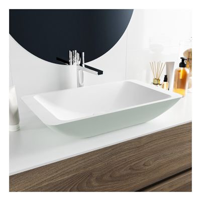 Waskom Mondiaz Topi | 60x10x35 cm | Solid Surface | Vrijstaand | Rechthoekig | Greey