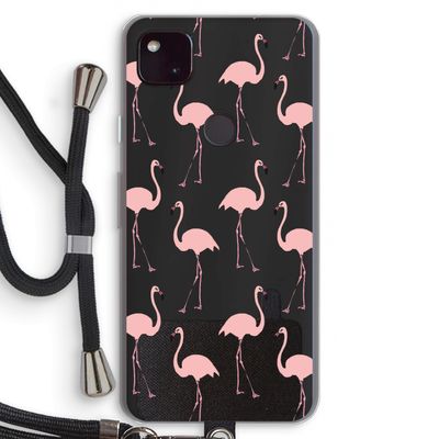 Anything Flamingoes: Pixel 4a 5G Transparant Hoesje met koord