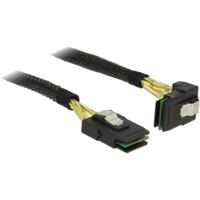 DeLOCK mini sas sff-8087 > mini sas sff-8087 angled , 1m kabel (zwart, 83642)