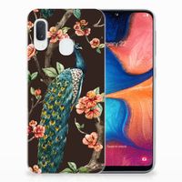 Samsung Galaxy A20e TPU Hoesje Pauw met Bloemen - thumbnail