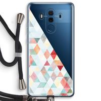 Gekleurde driehoekjes pastel: Huawei Mate 10 Pro Transparant Hoesje met koord