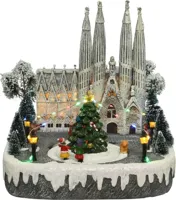 Lumineo kerstdorp Panorama Barcelona 26x26x28cm