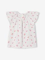 Blouse met korte mouwen voor babymeisjes blauw, gestreept