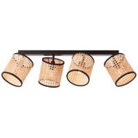 Brilliant SpotsWiley 4-lichts zwart met rotan - 99487/06