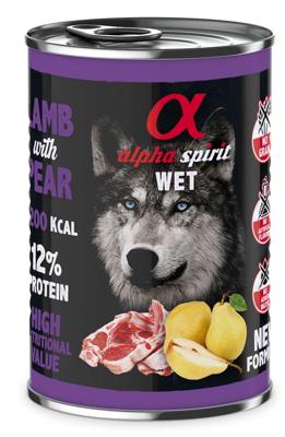 ALPHA SPIRIT WET Lamsvlees met peer - natvoer voor honden - 400g