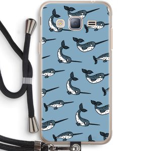 Narwhal: Samsung Galaxy J3 (2016) Transparant Hoesje met koord