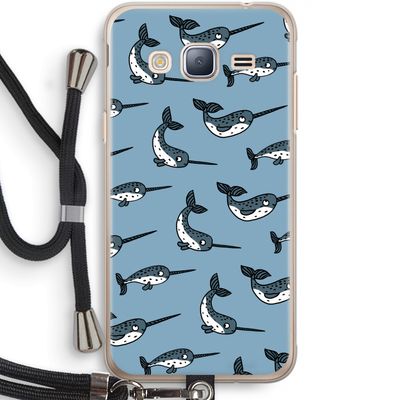 Narwhal: Samsung Galaxy J3 (2016) Transparant Hoesje met koord