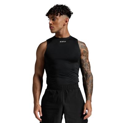 2XU Core Compression hardloopshirt mouwloos Black/Silver Heren M
