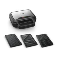 Tefal SW383D UltraCompact Wafel-Tosti-IJzer & Contactgrill RVS/Zwart - thumbnail