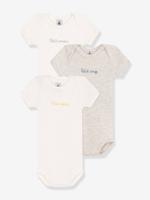 Set van 3 rompertjes met korte mouwen Petit coeur baby PETIT BATEAU wit