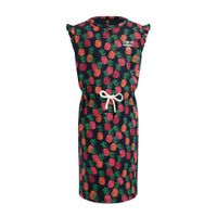 WE Fashion regular fit jurk met een all over print donkerblauw/oranje/groen - thumbnail