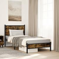 Bedframe zonder matras metaal gerookt eikenkleurig 80x200 cm