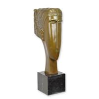 A BRONZE SCULPTURE OF AN ART DECO HEAD
