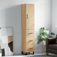 Hoge kast 34,5x34x180 cm bewerkt hout sonoma eikenkleurig