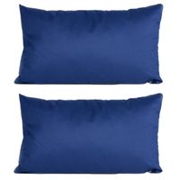 2x stuks bank/sier kussens voor binnen en buiten in de kleur navy 30 x 50 cm Tuinkussens voor buiten