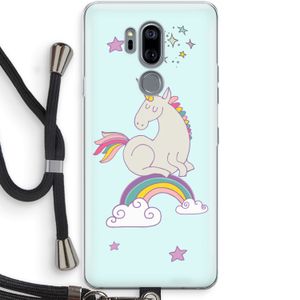 Regenboog eenhoorn: LG G7 Thinq Transparant Hoesje met koord