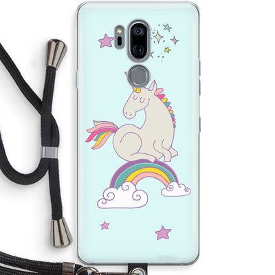 Regenboog eenhoorn: LG G7 Thinq Transparant Hoesje met koord