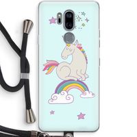 Regenboog eenhoorn: LG G7 Thinq Transparant Hoesje met koord