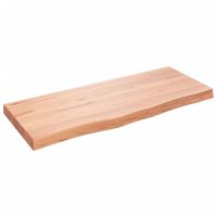 Wandschap 100x40x6 cm behandeld massief eikenhout lichtbruin