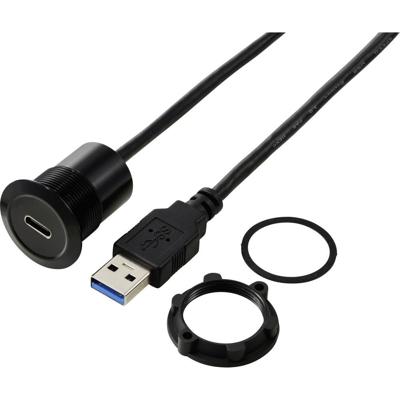 TRU COMPONENTS TC-13376312 USB 3.1-C ® bus/USB 3.0 A stekker 1 m kabel zwart 1 stuk(s)