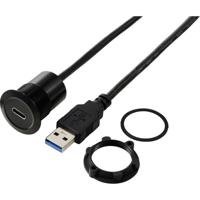 TRU COMPONENTS TC-13376312 USB 3.1-C ® bus/USB 3.0 A stekker 1 m kabel zwart 1 stuk(s)