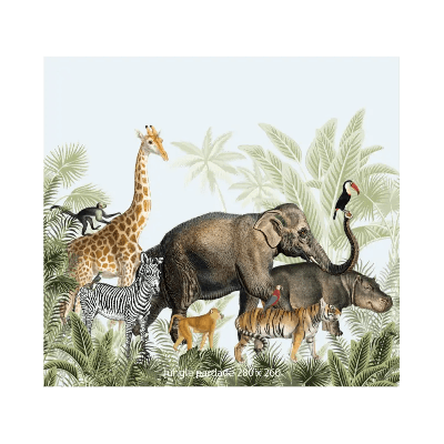 Designed4Kids wandvullend behang kinderkamer jungle parade-280 x 260 cm