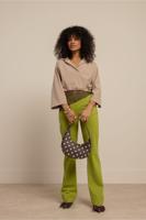 Studio Anneloes Flair Bonded Trousers 13488 Flared 2900 Dark Lime