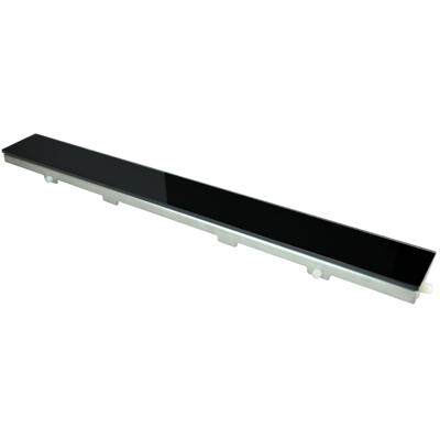 Wiesbaden Glazen Douchegootrooster - 50x7cm - Glanzend Zwart