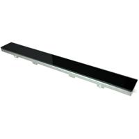 Wiesbaden Glazen Douchegootrooster - 50x7cm - Glanzend Zwart