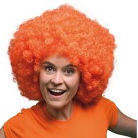 Mega oranje afro pruik - thumbnail