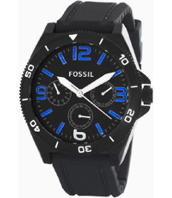 Horlogeband Fossil BQ2161 Silicoon Zwart 22mm
