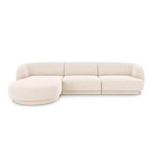 Micadoni Miley Hoekbank met Chaise Longue Links - Chenille - Crème