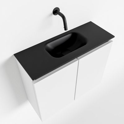 Toiletmeubel Mondiaz Ture | 60 cm | Meubelkleur Talc | Eden wastafel Urban Midden | Zonder kraangat
