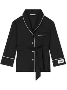 Dolce & Gabbana Kids belted silk pajama shirt - Noir