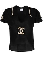 CHANEL Pre-Owned haut en cachemire à logo CC (2001) - Noir - thumbnail