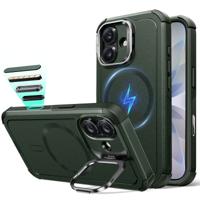 iPhone 17 Cyber Tough Magnetic Case (Camera Control, Stash Stand) - Olive Green iPhone 17 Cyber Tough Magnetic Case (Camera Control, Stash Stand) - Olive Green