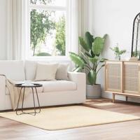 VidaXL Hoogpolig vloerkleed navarra 160x160 cm polyester crèmekleurig