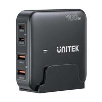 GaN netvoeding oplader - Unitek P1229ABK01-EU | 100W 2x USB-C 2x USB-A