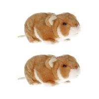 2x stuks pluche hamster knuffeltje 18 cm - thumbnail