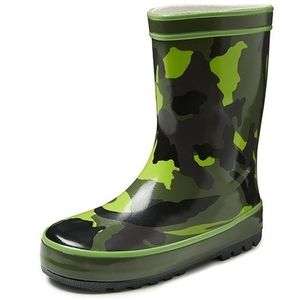 Groene peuter/kinder regenlaarzen met camouflage print