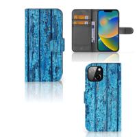 Apple iPhone 14 | Book Style Case | Wood Blue Apple iPhone 14 | Book Style Case | Wood Blue